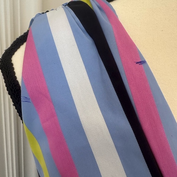 Caroline Constas Multicolored Striped Co Ord High Low Skirt w/ Peplum Top (XS) - Picture 7 of 12